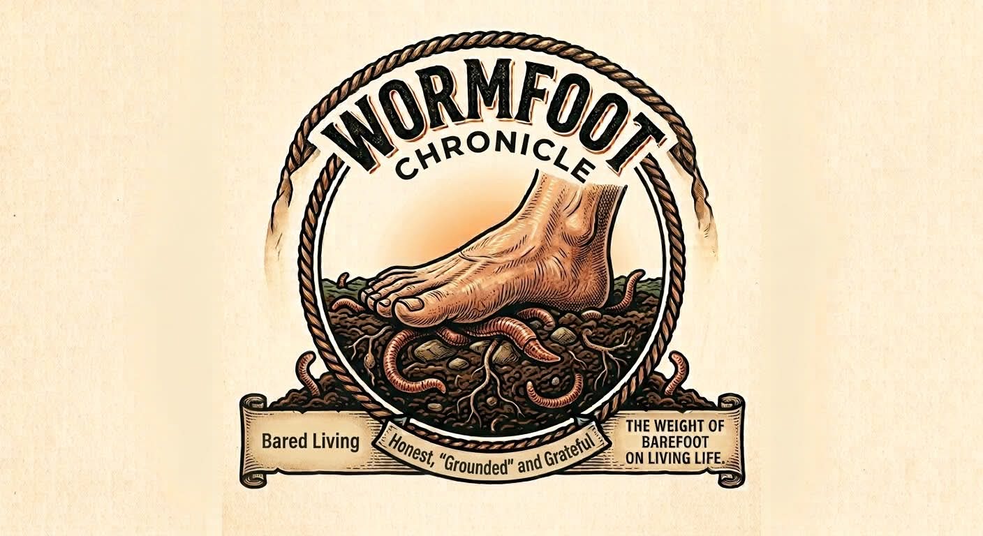 The WormFoot Chronicle logo — a bare foot in rich soil with earthworms, ringed by rope.